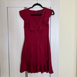 BCBGMAXAZRIA Red Ruffle Dress